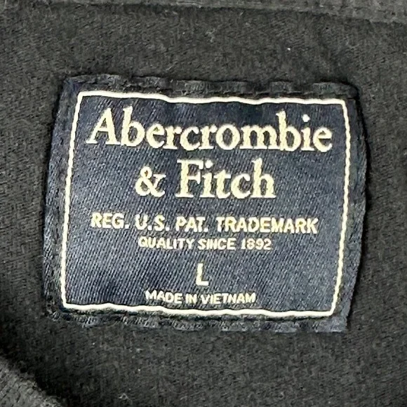 Abercrombie & Fitch V-Neck T-Shirt Mens L Navy Blue Cotton Nautical Peppy - Picture 3 of 7